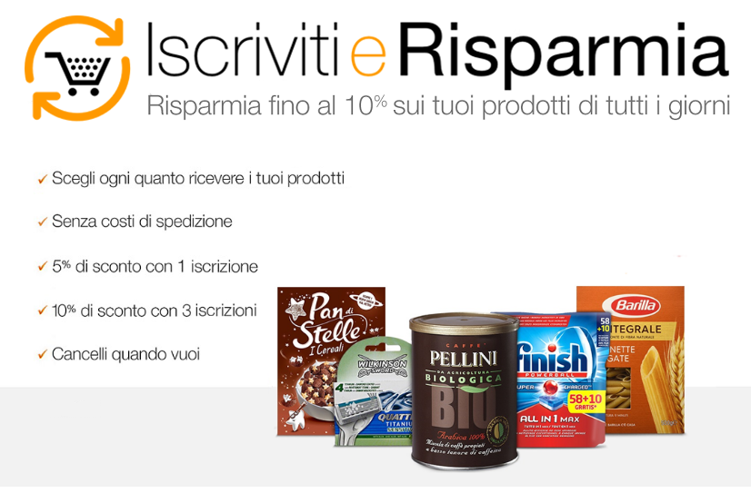 Amazon Iscriviti e Risparmia il nuovo programma per risparmiare sulla spesa di tutti i giorni!