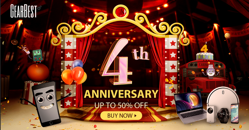 Festeggiamo insieme il quarto anniversario di Gearbest con 20 giorni di offerte, codici sconto e giochi!