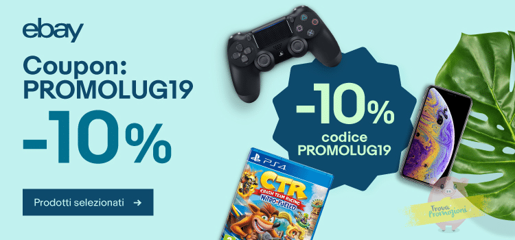 Nuovo coupon eBay! 10% di sconto su smartphone console, PC e tanto altro!