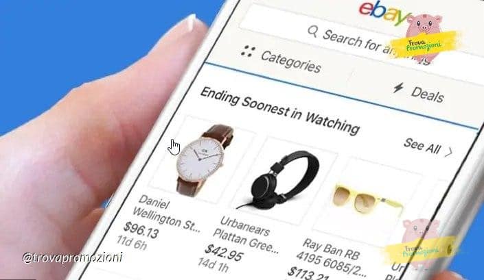 5% di sconto su tutto il catalogo eBay con il coupon PIUBUONI acquistando da app!