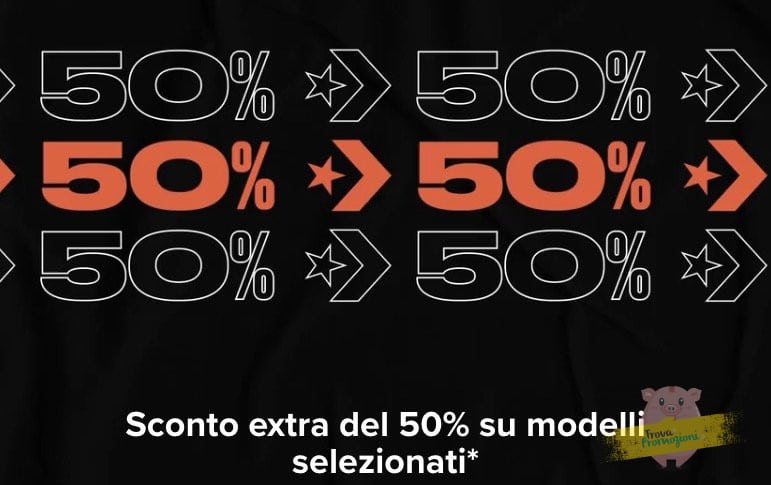 50% di sconto su una selezione di prodotti Converse
