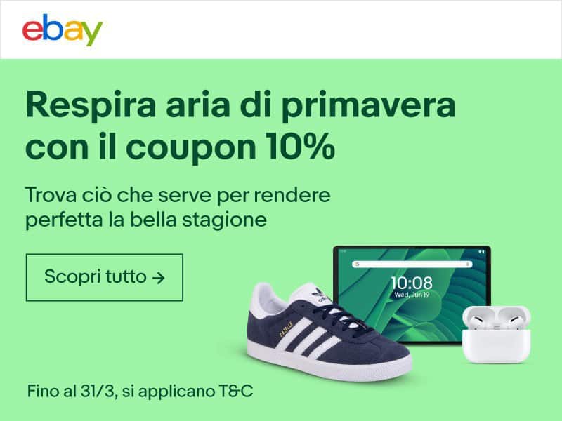 Nuovo coupon eBay per l&rsquo;inizio della primavera!