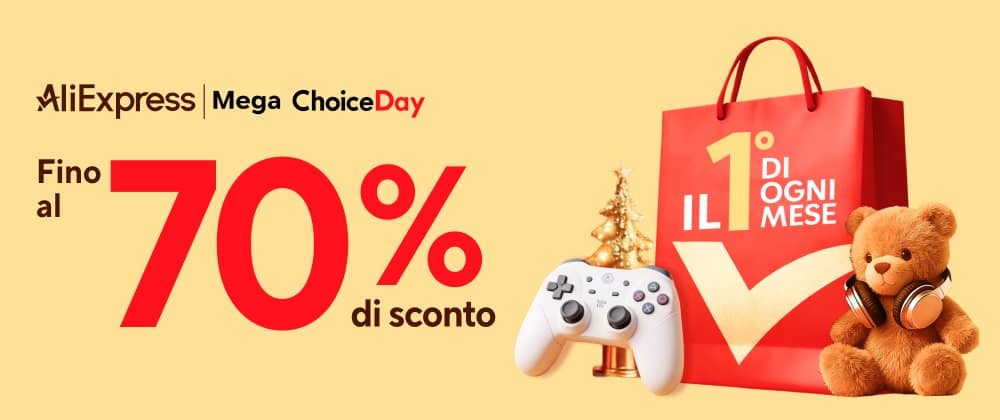 Mega Choice Day AliExpress Novembre: Fino al 70% + Tutti i Coupon e Sconto PayPal