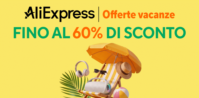 AliExpress, coupon e sconti fino al 60%: le offerte vacanze valide fino al 19 luglio